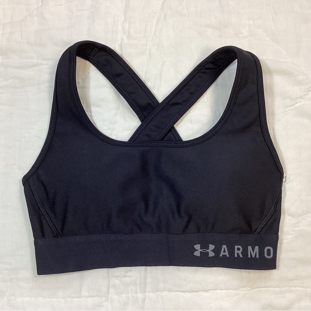 Under Armour Mid Crossback Sports Bra Compression Black XS.‎